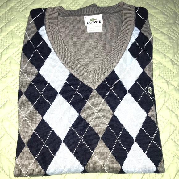 Lacoste Other - Lacoste Size 6 men’s v neck argyle pattern vest